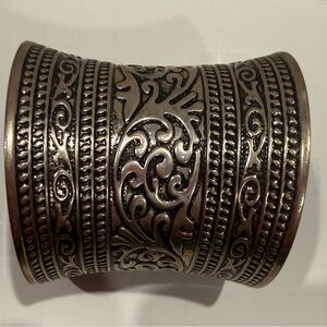 Tribal BOHO Tibetan Indian Medieval Style Metal Filigree Cuff Bracelet Bangle